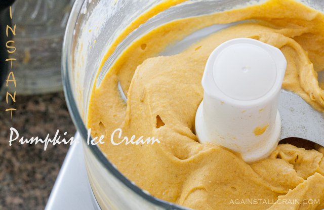 Creamy soft serve pumpkin ice cream that is dairy free and egg free and simple to make!