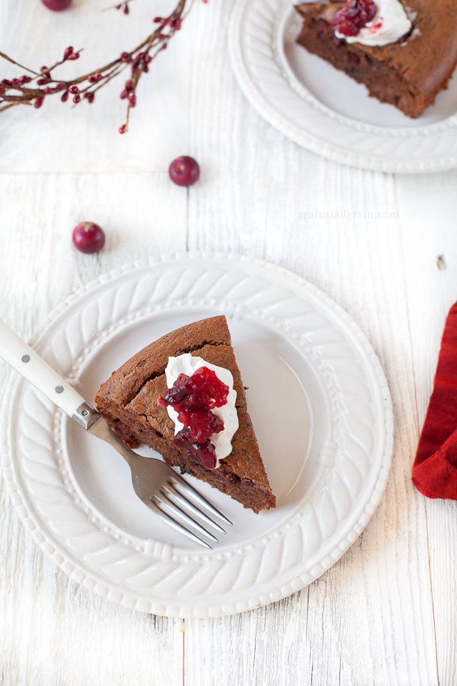 Paleo Cranberry Chocolate Gingerbread