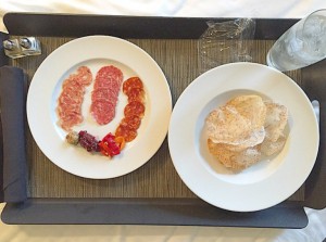 hotel food charcuterie platter with taro chips