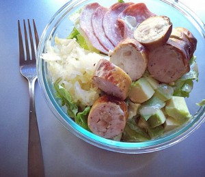salad applegate chicken apple sausage salami avocado kraut