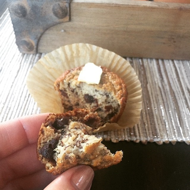 School_morning_and_late_wakeup_calls_for_a_quick_breakfast._I_pulled_a_few_banana_chocolate_chip_muffins_from_the_freezer_and_made_a_quick_smoothie___aageats__paleo__againstallgrain