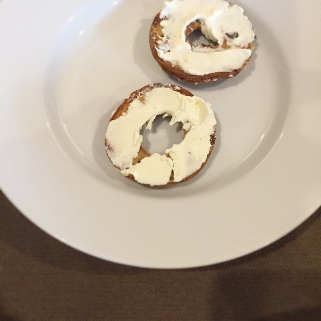 I_ve_been_craving_bagels._Or_really_just_the_cream_cheese._I_took_my_Sandwich_rolls_from_Meals_Made_Simple_and_put_the_batter_in_the_donut_maker._I_found_some_organic__lactose_free__cultured_cream_cheese_at_Whole_Foods._Not_quite_a_bagel_texture_or_f