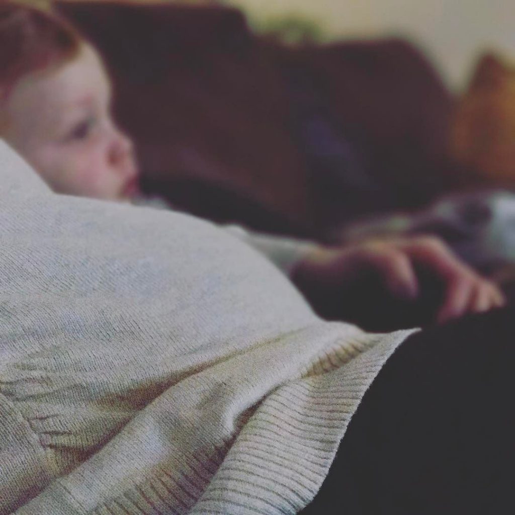 Easton snuggles fever